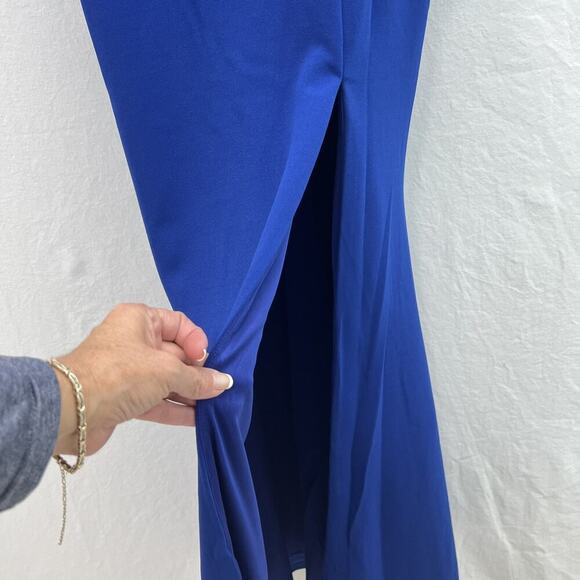 NWT Lulu’s Royal Blue Bustier Maxi Dress LARGE Backless Gown Stretch - Picture 6 of 15